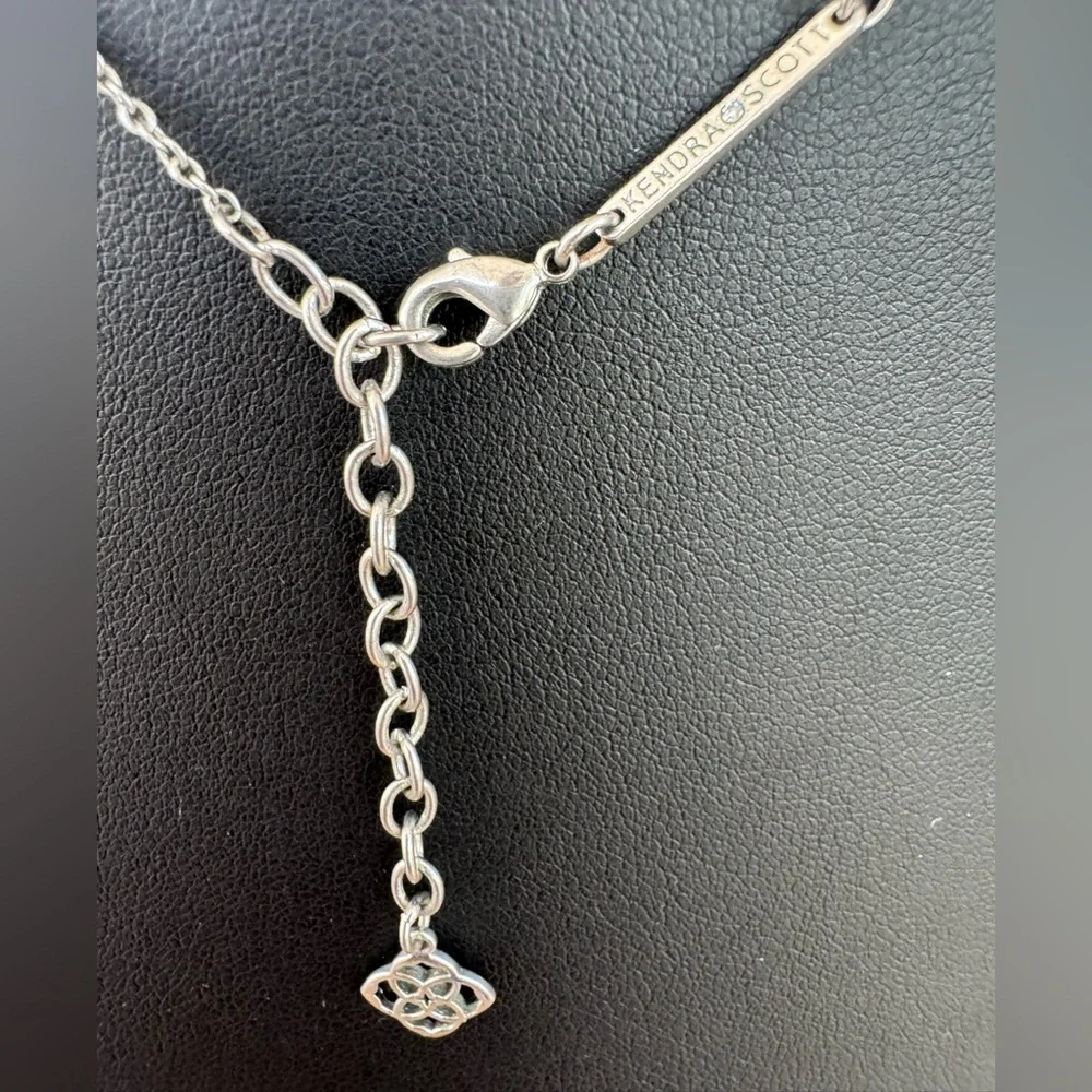 Kendra Scott Silver Elisa & White Drusy Necklace